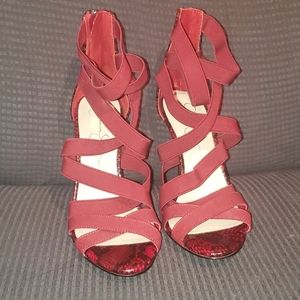 Red snakeskin Jessica simpson heels size 7
